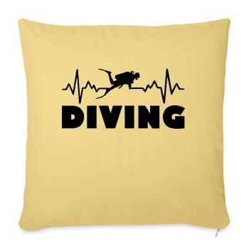 Diving Dive tauchen - Sofakissenbezug 45 x 45 cm - Hellgelb - Vorne