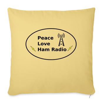 tour de radio amateur d’amour de paix - Housse de coussin décorative 45 x 45 cm - jaune délavé - Devant