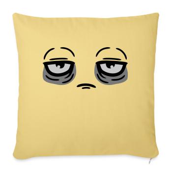 Drôle de visage fatigué - Housse de coussin décorative 45 x 45 cm - jaune délavé - Devant