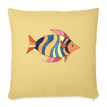 Fish - Sofa pillowcase 17,3'' x 17,3'' (45 x 45 cm) - washed yellow - Front