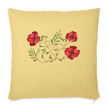 Fleur - Housse de coussin décorative 45 x 45 cm - jaune délavé - Devant
