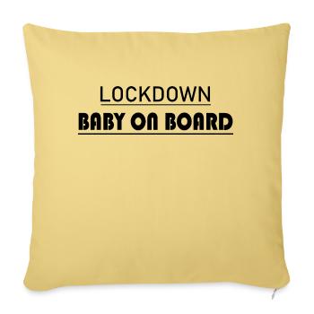 Grossesse Baby shower Babyshower Boy Girl - Housse de coussin décorative 45 x 45 cm - jaune délavé - Devant