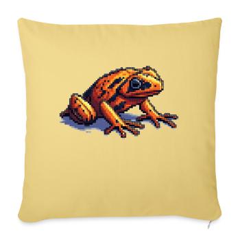 Poison dart frog dans des graphismes rétro pixel cool - Housse de coussin décorative 45 x 45 cm - jaune délavé - Devant