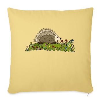 Hérisson - Housse de coussin décorative 45 x 45 cm - jaune délavé - Devant