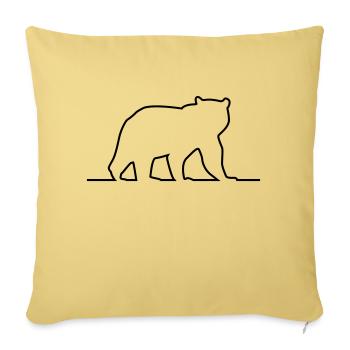 Silhouette d’ours - Housse de coussin décorative 45 x 45 cm - jaune délavé - Devant