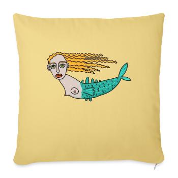 Mermaid - Sofa pillowcase 17,3'' x 17,3'' (45 x 45 cm) - washed yellow - Front