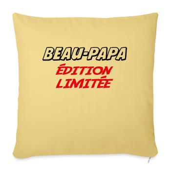 BEAU PAPA édition limitée - Housse de coussin décorative 45 x 45 cm - jaune délavé - Devant