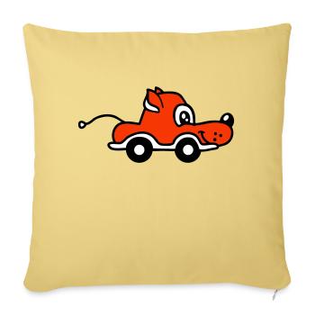 Dog Car Toy Remote Controlled Driving Wheels Cute - Sofa pillowcase 17,3'' x 17,3'' (45 x 45 cm) - washed yellow - Front