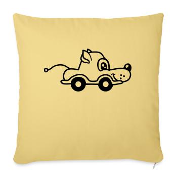 Dog Car Toy Remote Controlled Driving Wheels Cute - Sofa pillowcase 17,3'' x 17,3'' (45 x 45 cm) - washed yellow - Front