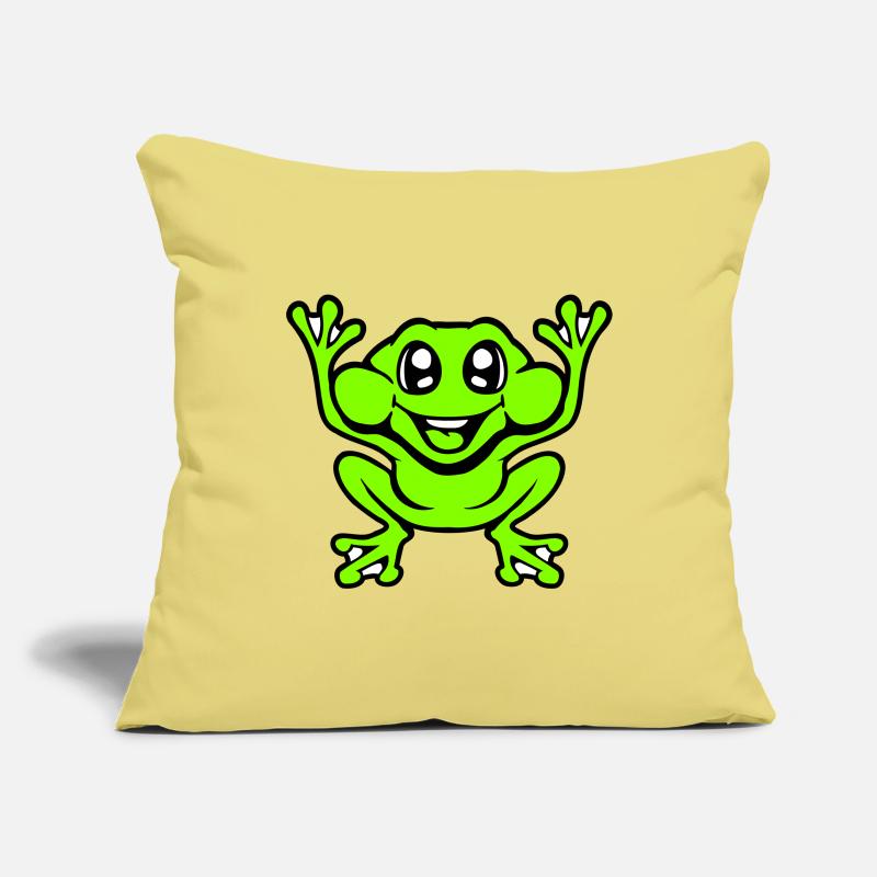 Frog Toad Laughs Funny Jumping Happy Comic Sofa pillowcase 17,3'' x 17,3'' (45 x 45 cm)