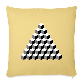 Isometric Cube Pyramid - Sofa pillowcase 17,3'' x 17,3'' (45 x 45 cm) - washed yellow - Front