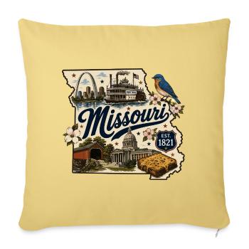 Missouri Show Me State Vintage-Reiseaufkleber - Sofakissenbezug 45 x 45 cm - Hellgelb - Vorne