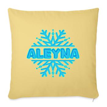 Prénom Aleyna - Housse de coussin décorative 45 x 45 cm - jaune délavé - Devant