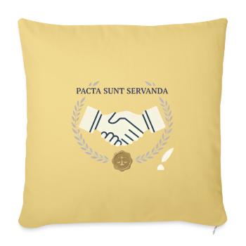Pacta sunt servanda – Handschlag & Recht Wappen - Sofakissenbezug 45 x 45 cm - Hellgelb - Vorne