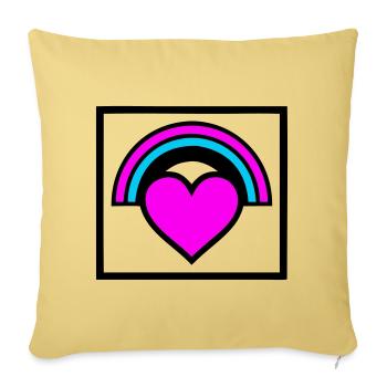 Rainbow Heart Frame Graphic - Sofa pillowcase 17,3'' x 17,3'' (45 x 45 cm) - washed yellow - Front