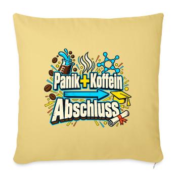 Abi Abschluss Prüfungsstress Koffein Nerd Humor - Sofakissenbezug 45 x 45 cm - Hellgelb - Vorne