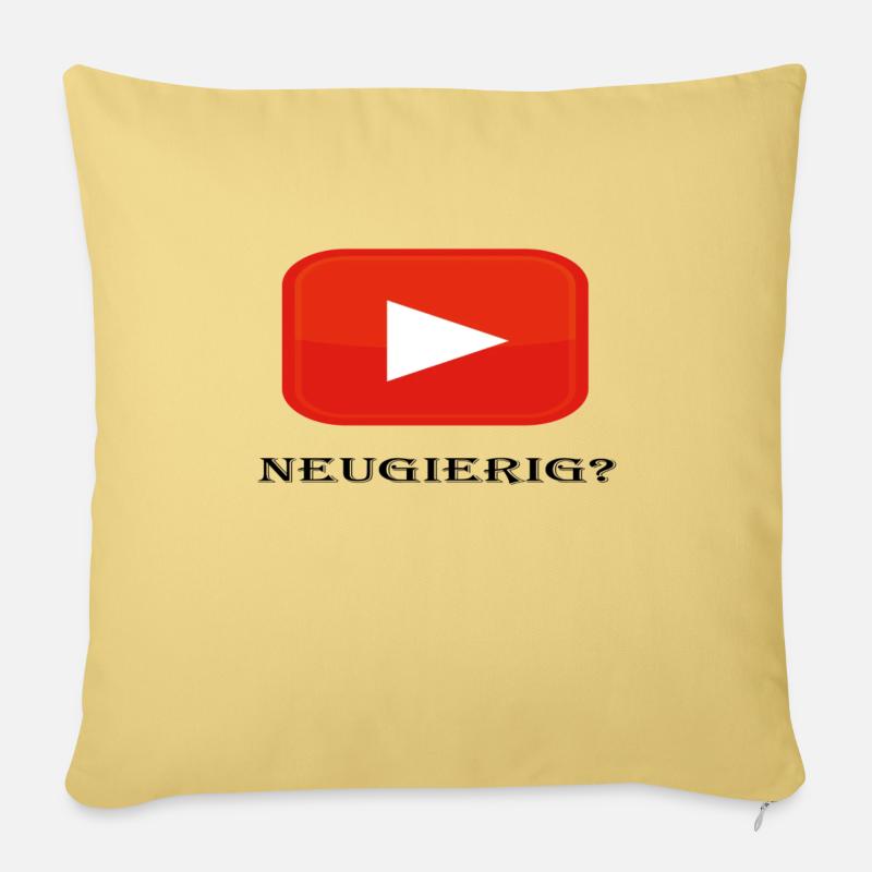 youtube - Sofakissenbezug 45 x 45 cm - Hellgelb