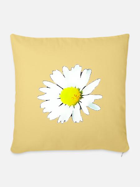 Blume - Gänseblümchen - Sofakissenbezug 45 x 45 cm - Hellgelb