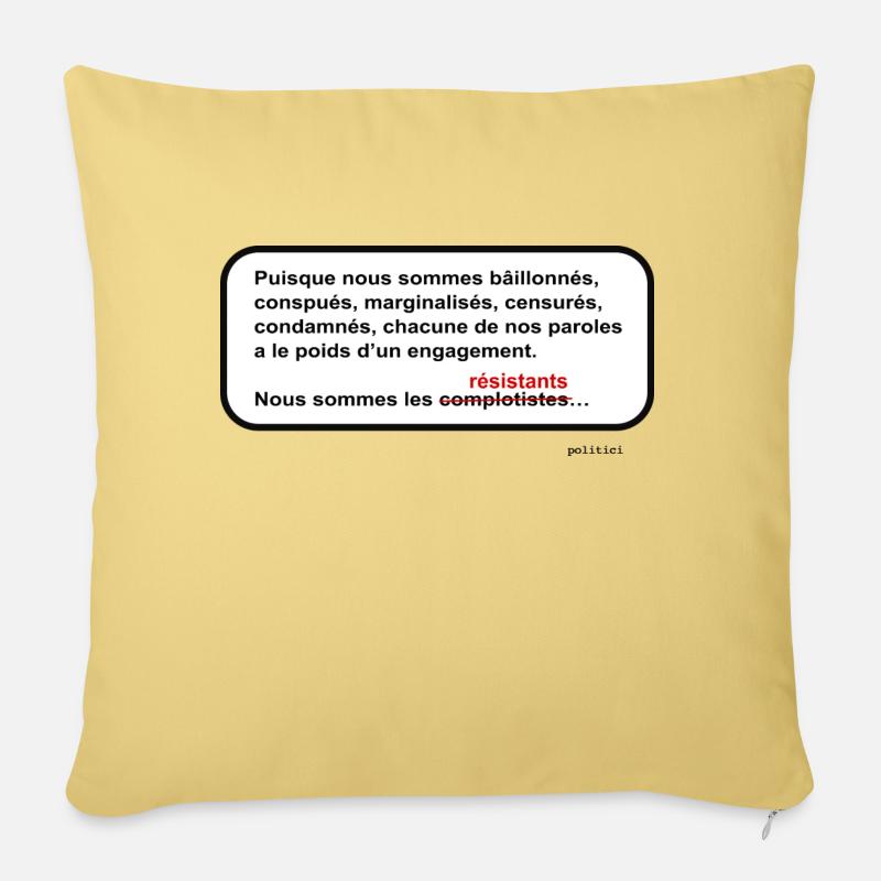 Les résistants - Housse de coussin décorative 45 x 45 cm - jaune délavé