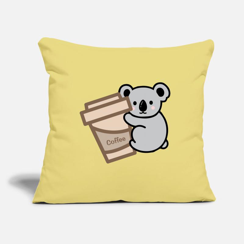 Koala Needs Coffee Sofa pillowcase 17,3'' x 17,3'' (45 x 45 cm)