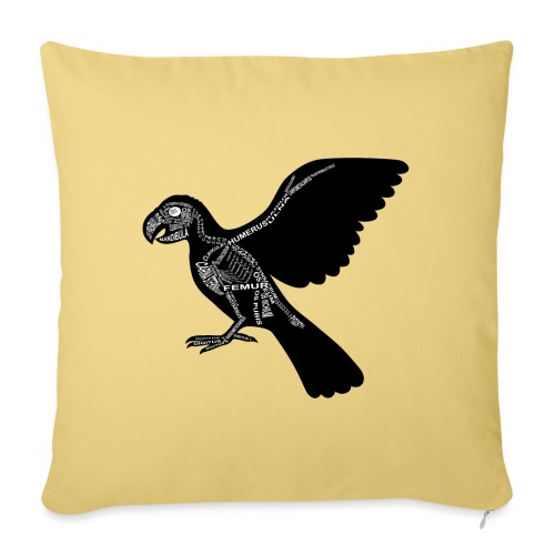 Papagei-Skelett - Copricuscino per divano, 45 x 45 cm
