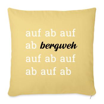 auf ab bergweh. 2 Schriftfarben personalisierbar. - Sofakissenbezug 45 x 45 cm - Hellgelb - Vorne