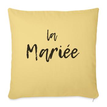 evjf humour team bride de la mariée - Housse de coussin décorative 45 x 45 cm - jaune délavé - Devant