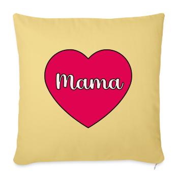 mommy heart - Sofa pillowcase 17,3'' x 17,3'' (45 x 45 cm) - washed yellow - Front