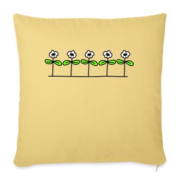 Five Pretty Daisies 5 Flowers Decorative Row - Sofa pillowcase 17,3'' x 17,3'' (45 x 45 cm) - washed yellow - Front