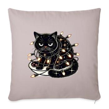 Grumpy Christmas Cat. Miau aber bitte ohne Lametta - Sofakissenbezug 45 x 45 cm - helles Taupe - Vorne