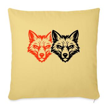 Fox Head Team - Sofa pillowcase 17,3'' x 17,3'' (45 x 45 cm) - washed yellow - Front
