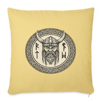Légende viking viking marin Odin Raven Fighter - Housse de coussin décorative 45 x 45 cm - jaune délavé - Devant