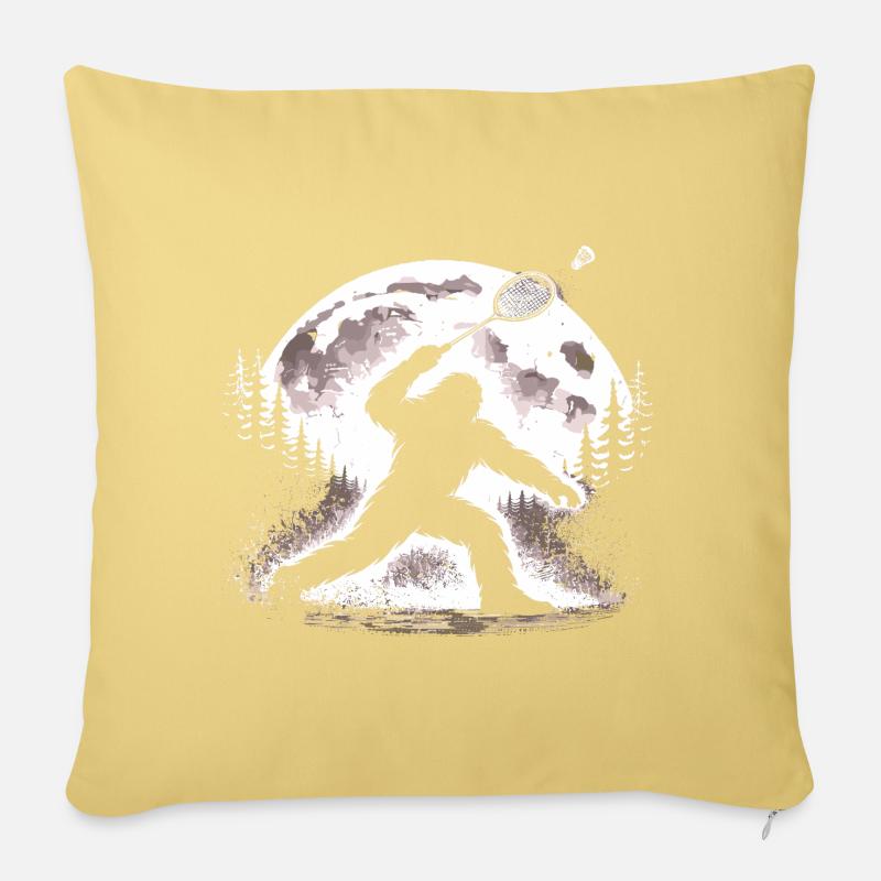 Bigfoot Badminton Spieler - Sofakissenbezug 45 x 45 cm - Hellgelb