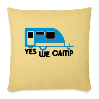 camp , camper, camping , caravan , trekking, rando - Sofa pillowcase 17,3'' x 17,3'' (45 x 45 cm) - washed yellow - Front