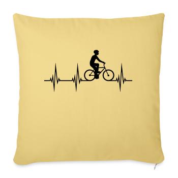 heart beat bicycle driving pulse frequency fahrradfah - Sofa pillowcase 17,3'' x 17,3'' (45 x 45 cm) - washed yellow - Front