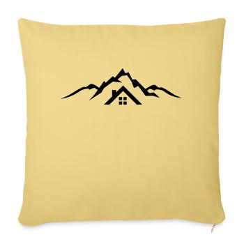 Landschaft - Berge Hütte - Sofakissenbezug 45 x 45 cm - Hellgelb - Vorne