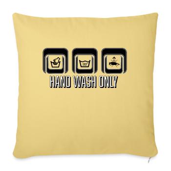 Main Wash Only ! - Housse de coussin décorative 45 x 45 cm - jaune délavé - Devant