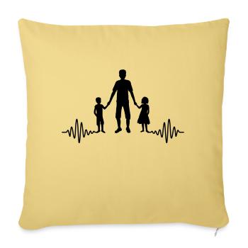 Heartbeat 2 Kids Dad - Sofa pillowcase 17,3'' x 17,3'' (45 x 45 cm) - washed yellow - Front