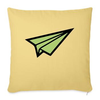 Avion en papier 02 - Housse de coussin décorative 45 x 45 cm - jaune délavé - Devant