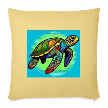 turtle - Sofa pillowcase 17,3'' x 17,3'' (45 x 45 cm) - washed yellow - Front
