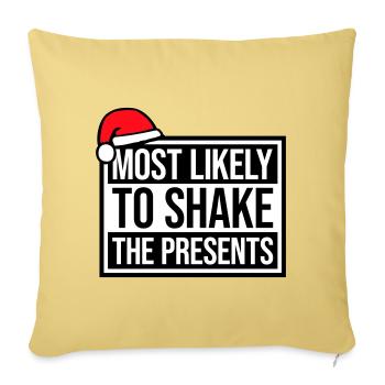 Le plus susceptible de secouer les cadeaux Noël Fun - Housse de coussin décorative 45 x 45 cm - jaune délavé - Devant