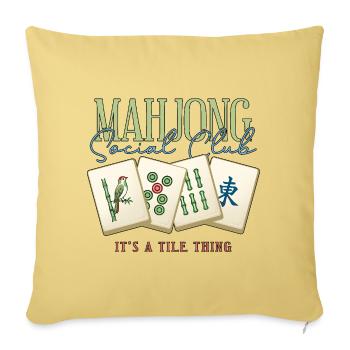 Mahjong Social Club Club Fliesen-Ding - Sofakissenbezug 45 x 45 cm - Hellgelb - Vorne