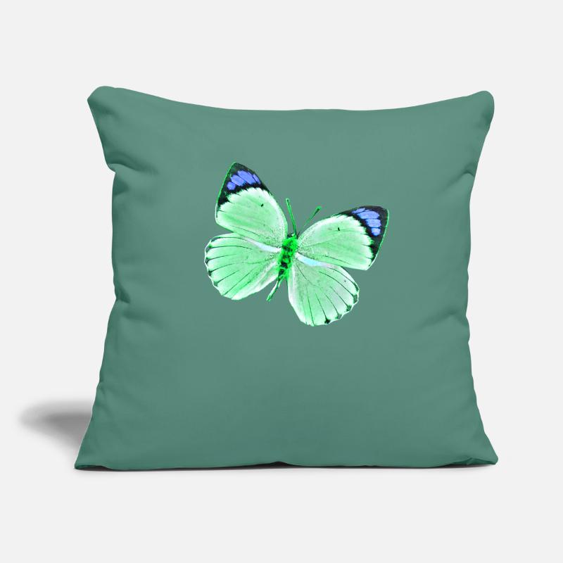 Papillon - nuances de vert vert bleu uni Housse de coussin décorative 45 x 45 cm