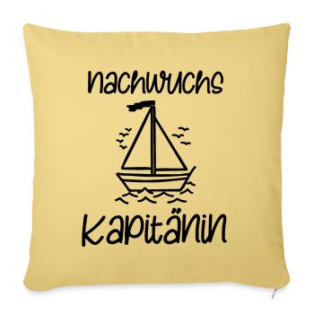 Kleine Kapitänin Nachwuchs Kapitän Boot Segeln - Sofakissenbezug 45 x 45 cm - Hellgelb - Vorne