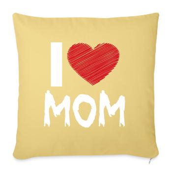 I Love Mom - Sofa pillowcase 17,3'' x 17,3'' (45 x 45 cm) - washed yellow - Front