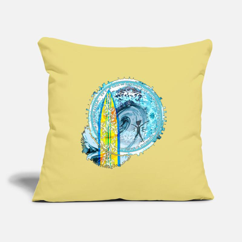 Vagues de surf Abstrait Impression d’art Housse de coussin décorative 45 x 45 cm