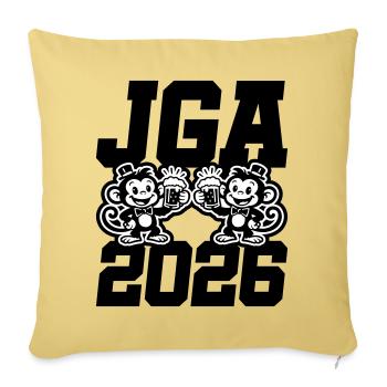 Jga 2026 Junggesellenabschied Affen - Sofakissenbezug 45 x 45 cm - Hellgelb - Vorne