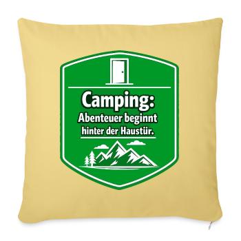 Campeur - Housse de coussin décorative 45 x 45 cm - jaune délavé - Devant