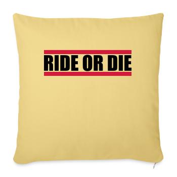 Logo Ride Die - Housse de coussin décorative 45 x 45 cm - jaune délavé - Devant