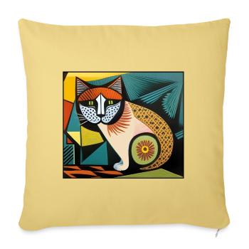 katzen 010red - Sofakissenbezug 45 x 45 cm - Hellgelb - Vorne